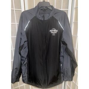Core 365 Hard Rock Hotel Casino Biloxi Men's L Black Full Zip Windbreaker Jacket
